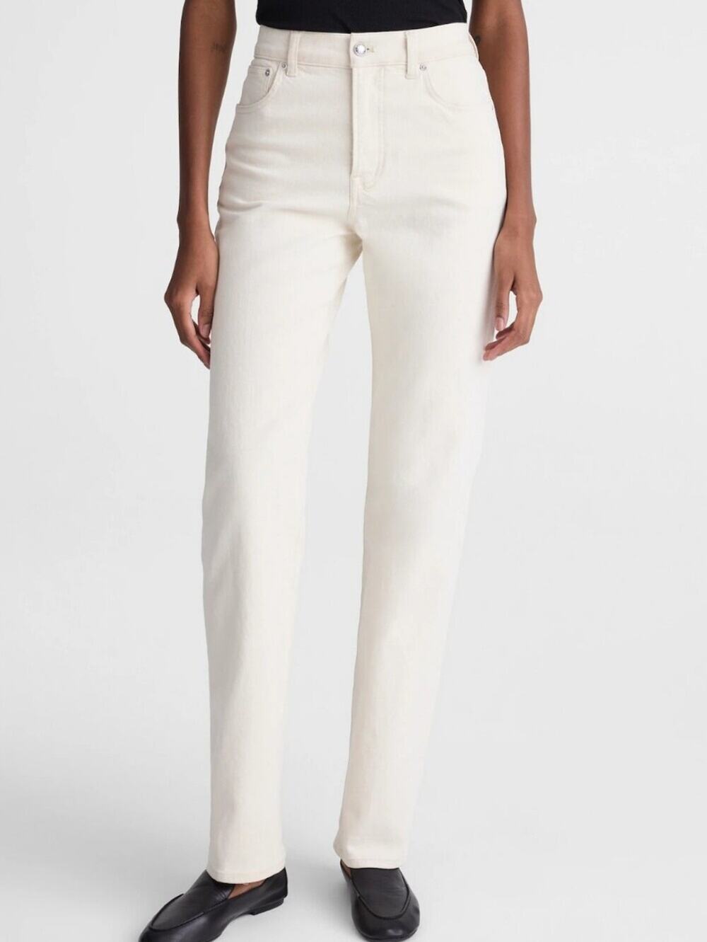 NWT Petite Longline Straight Jean Vintage Canvas Off White Jeans Size 25P